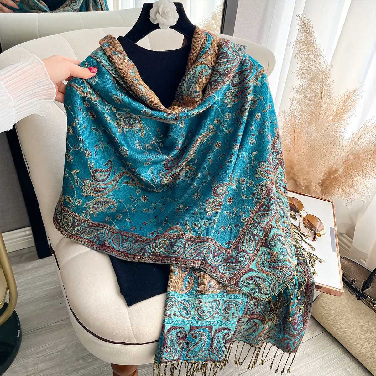 2025 Bohia Pashmina Hijab Scarf Long Muslim Shawl Fa Foard Soft Tuan Wraps For Wen band Luxury BrandW251027