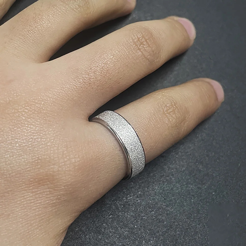 Real Pure 925 Sterling Silver Rings for Women and Men Rough Surfaced Shinning Simple Couple Ring Wedding Band for Lovers 251023