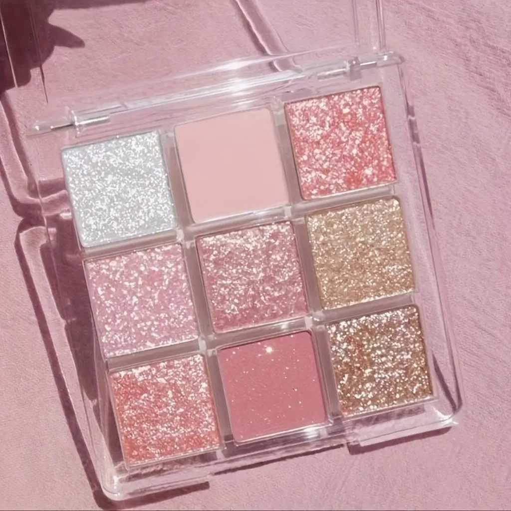 9 Color Pink Eyeshadow Palette Waterproof LongLasting Pearly Glitter FinishXJ251027