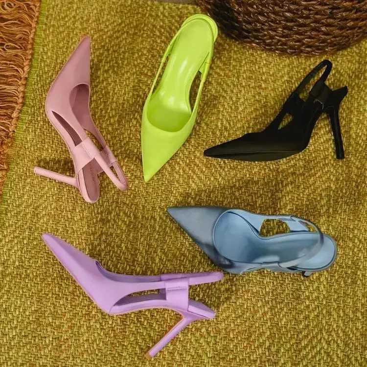 Large Size High Heels Womens Thin Heel Hot Sale Of The Seas Spring Summer New Silk Satin Pointed Toe Fi Single Shoes WraXJ251027