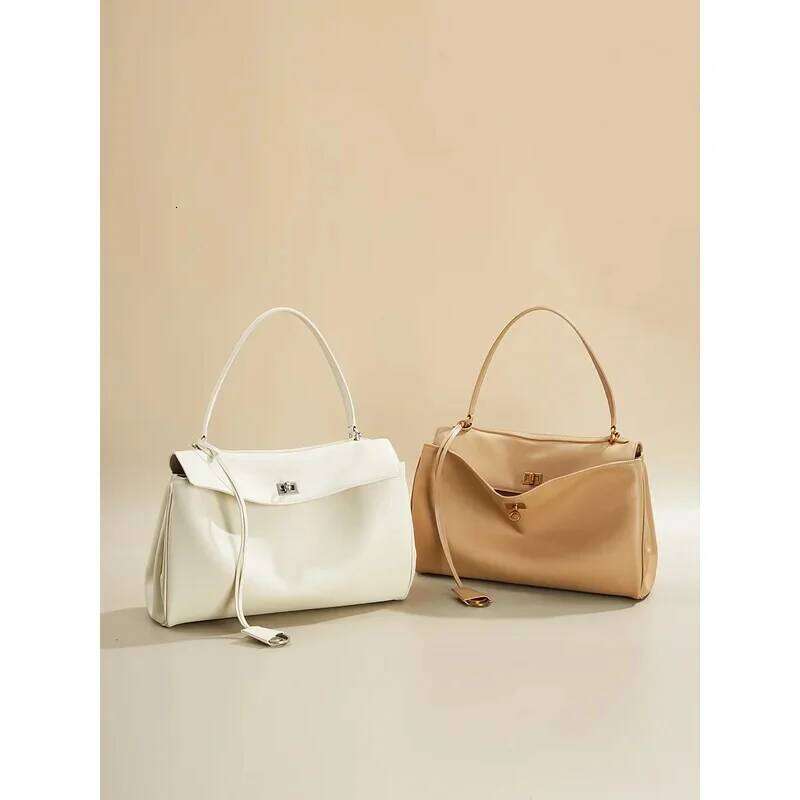 Rodeobag Leather Handbag, Single Shoulder Crossbody Bag, Large Capacity Women's Commuting High-End Tote Bag