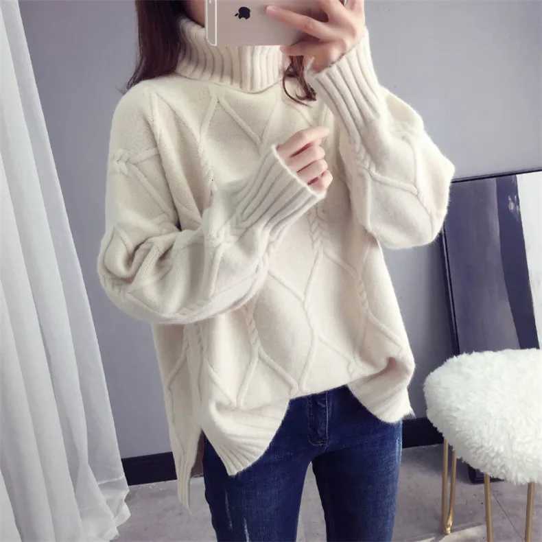Thicken Warm High Collar Sweater For Women Pullovers Casual Autumn Winter Pull Femme Loose Bottoming Tops Knitwears ClothesT251027