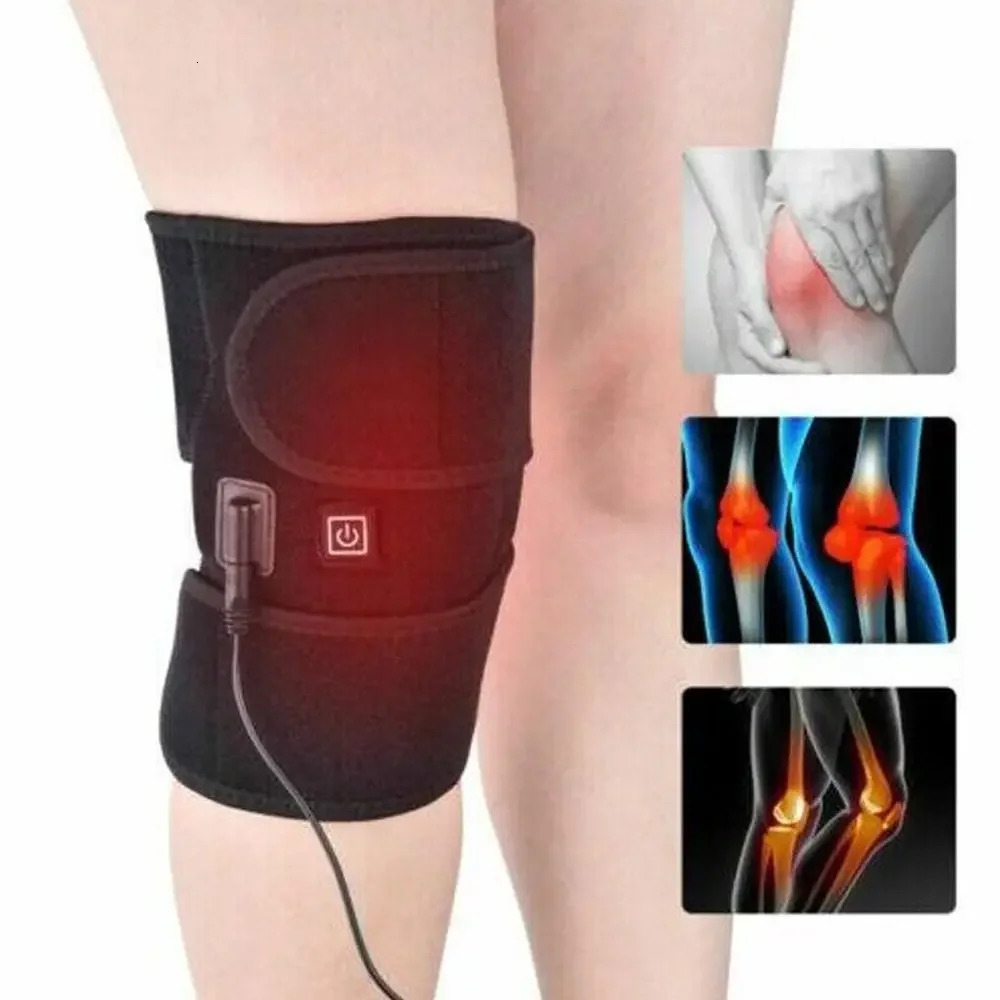 Useful Electric Heated Knee Pads Warm Therapy Pain Relief Arthritis Brace Compress Shin Guard Leg Wrap Belt Men Women 251023