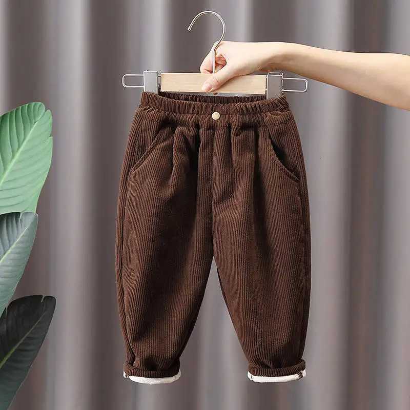 Kids Corduroy Thermal Pants Thickened Winter Sweatpants for Boys Girls Cozy ColdWeather BottomsT251027