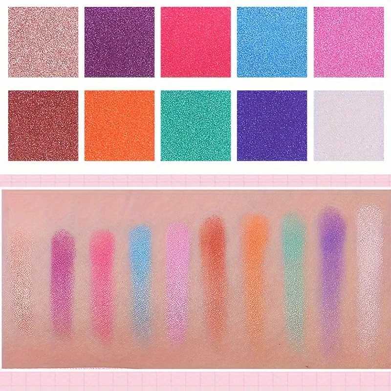 10Color Glitter Eyeshadow Palette Shimmer Metallic Sparkly Pigmented Long Lasting Stage Performance Makeup SetXJ251027