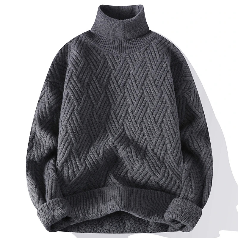 Turtleneck Sweater Men Loose Knitted Pullovers Mens Autumn Winter Warm Knitting Sweaters Streetwear Casual Pullover Man Knitwear 251016