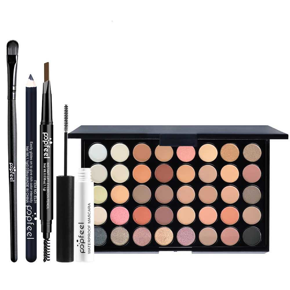 POPFEEL Essential Eye Makeup Set40 Color Eyeshadow Palette Mascara Eyebrow Pencil Eyelinerand Eyeshadow Brush for EverydayXJ251027