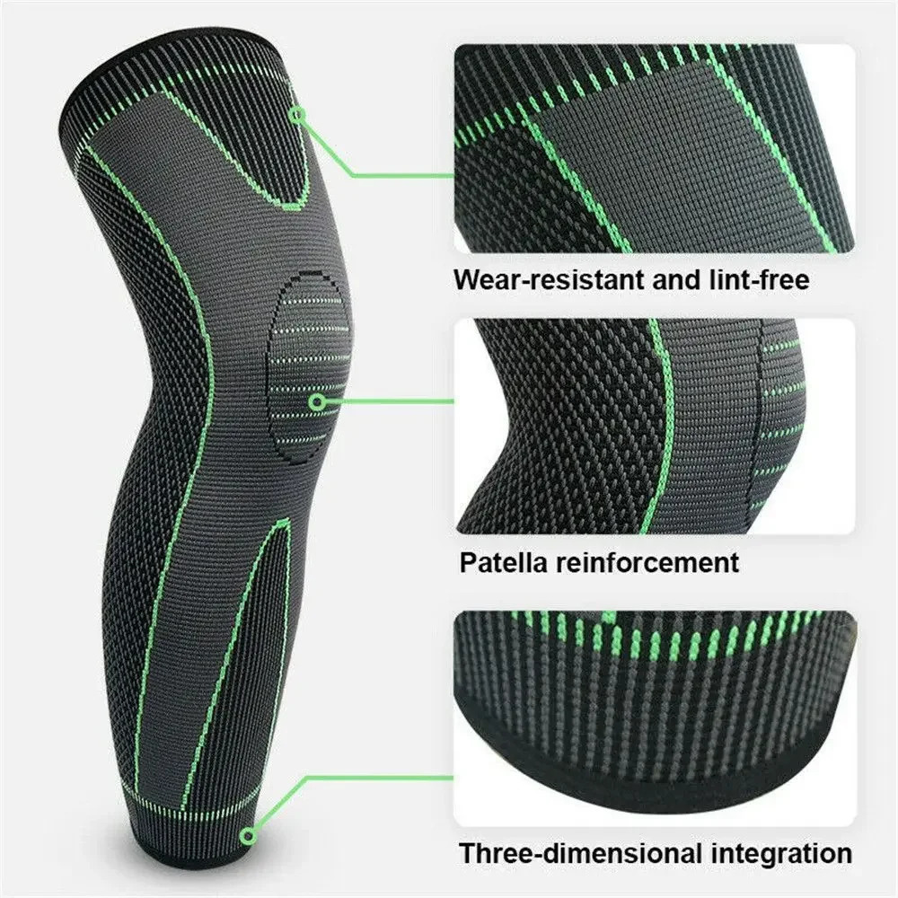 1PC Knee Support Brace Compression Sleeve Long Full Legs Sleeve Arthritis Running Gym Sport Knee Pads 251023