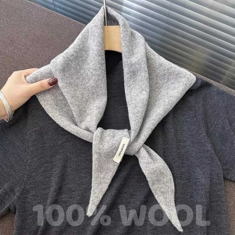Knitted Scarf Wen Wool Winter Warm Scarves Bright Solid Color Design Thicke Shawl Soft Triang Pashmina Neck 2025 NEWW251027
