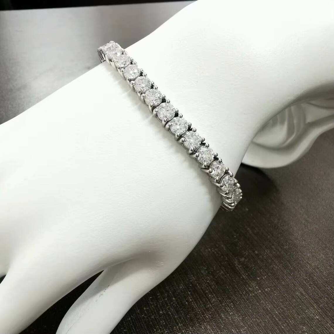 Luxury Hip Hop Jewelry 10K 14K 18K Solid Gold 3mm 4mm Iced Moissanite Tennis Bracelet