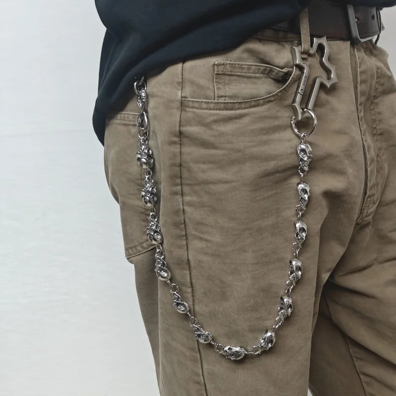 Heavy Metal Retro y2k Cross Snakes Body Skull Pants Chain Neogothic Men And Women Fashion Ones Waist Accessories 251024