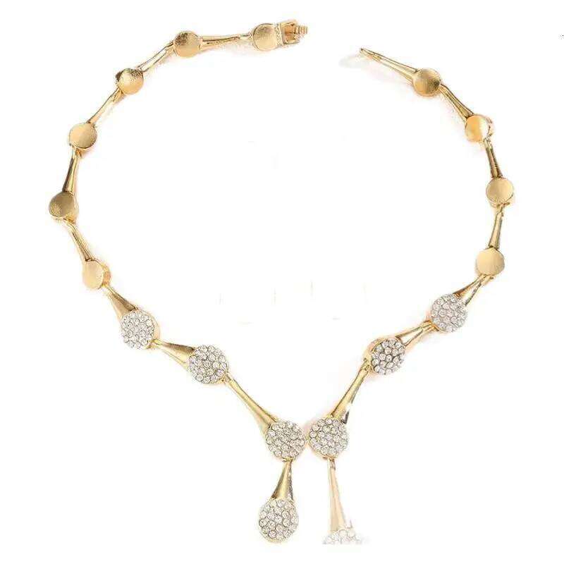 Necklace Earrings Exquisite Set Golden Quiet Elegant Bridal Banquet Jewelry Gifts For Women