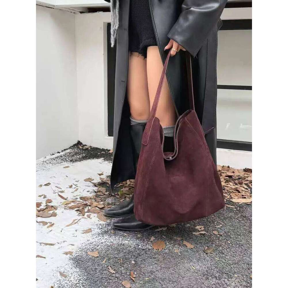 Customized for Individuals Large Capacity Winter Tote High Class Matte Suede Wool Women Handbag Coffee Kakhi Travel Shoulder Bag