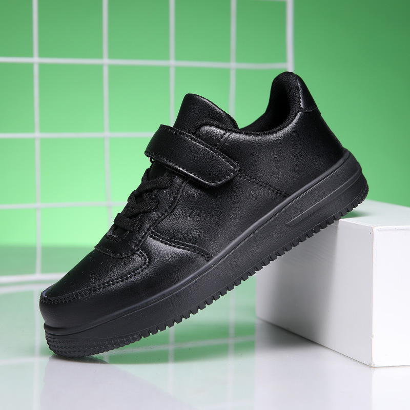 Kids Black White Shoes Boys Girls Board Sneakers Children Tennis Sports Shoes Happysteps for Boy Girl Big Plus Sizes US11C-7Y H1223