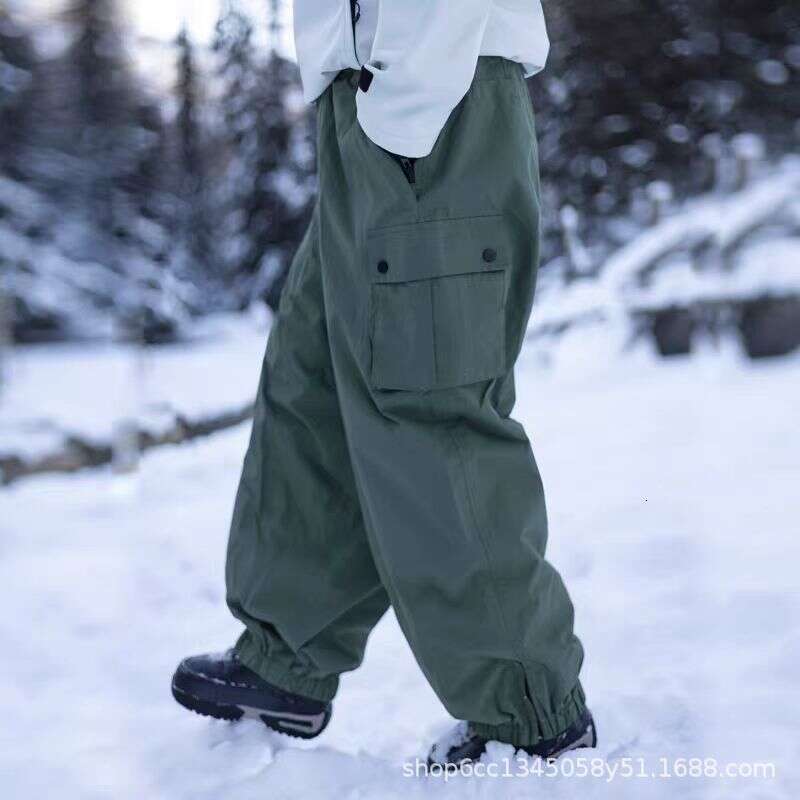 Ultra Loose Windproof Waterproof Snowboarding Hip-Hop Ski Suit Fleece-Lined Men And Women Pants Outdoor Warm Winter