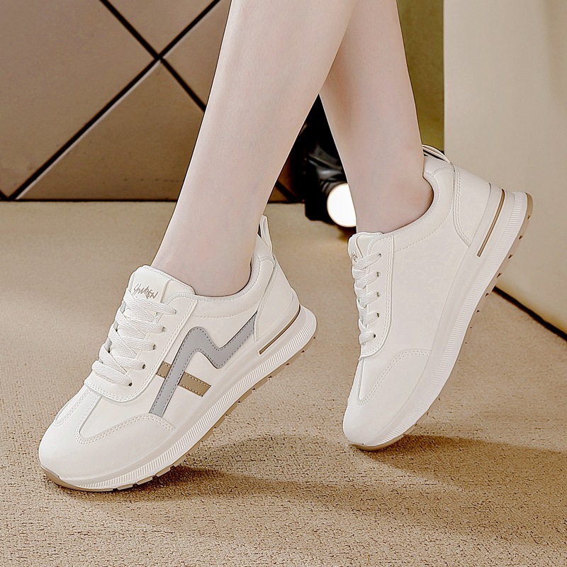 Free shipping Designer Casual Shoes Pu Leather Thick Sole Sneakers for Women