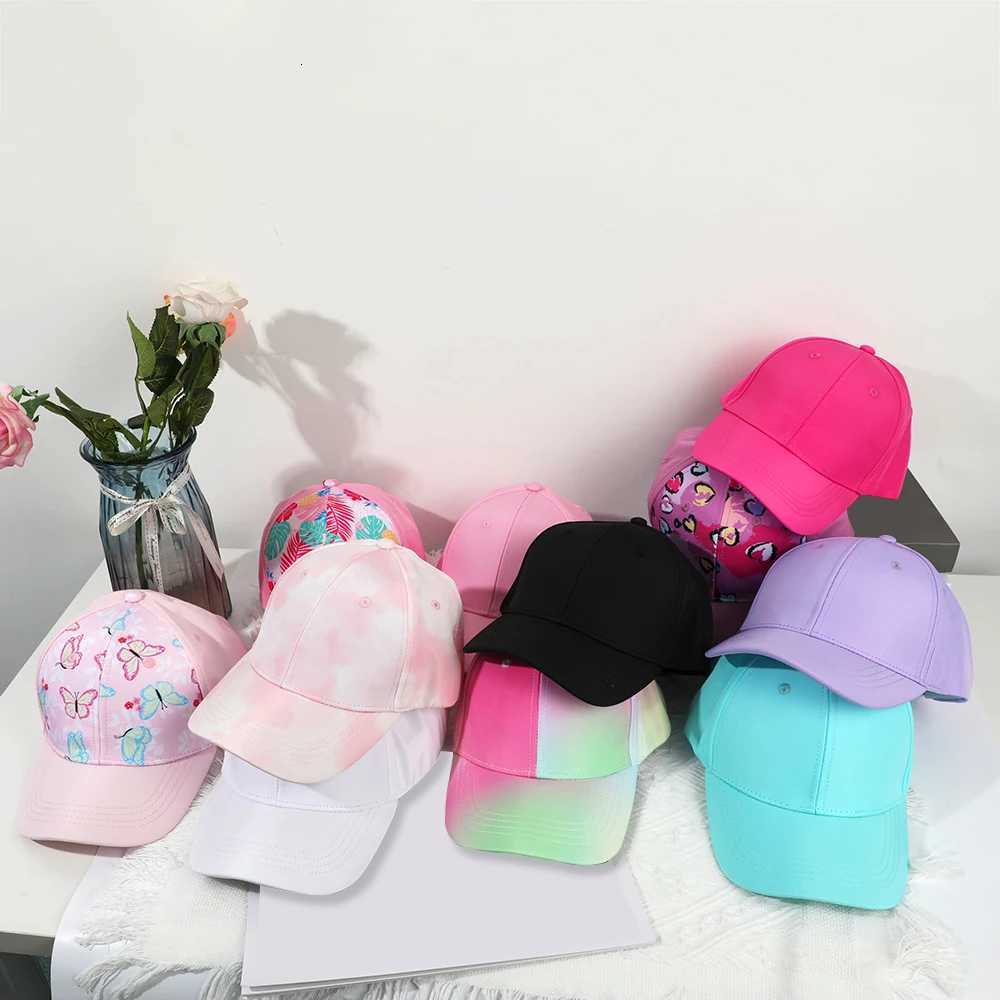 Hot High Ponytail Kids Hat Baseball Cap For Girls Boys Travel Sun Hat Adjustable Children Peaked Caps Hollow Back Ponytail CapsW251027