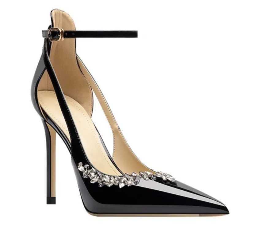 Spring New Thin Heel Single Shoes for Women Pointy Head Shallow Mouth Rhines with Nslip Wearresistant High HeelsXJ251027