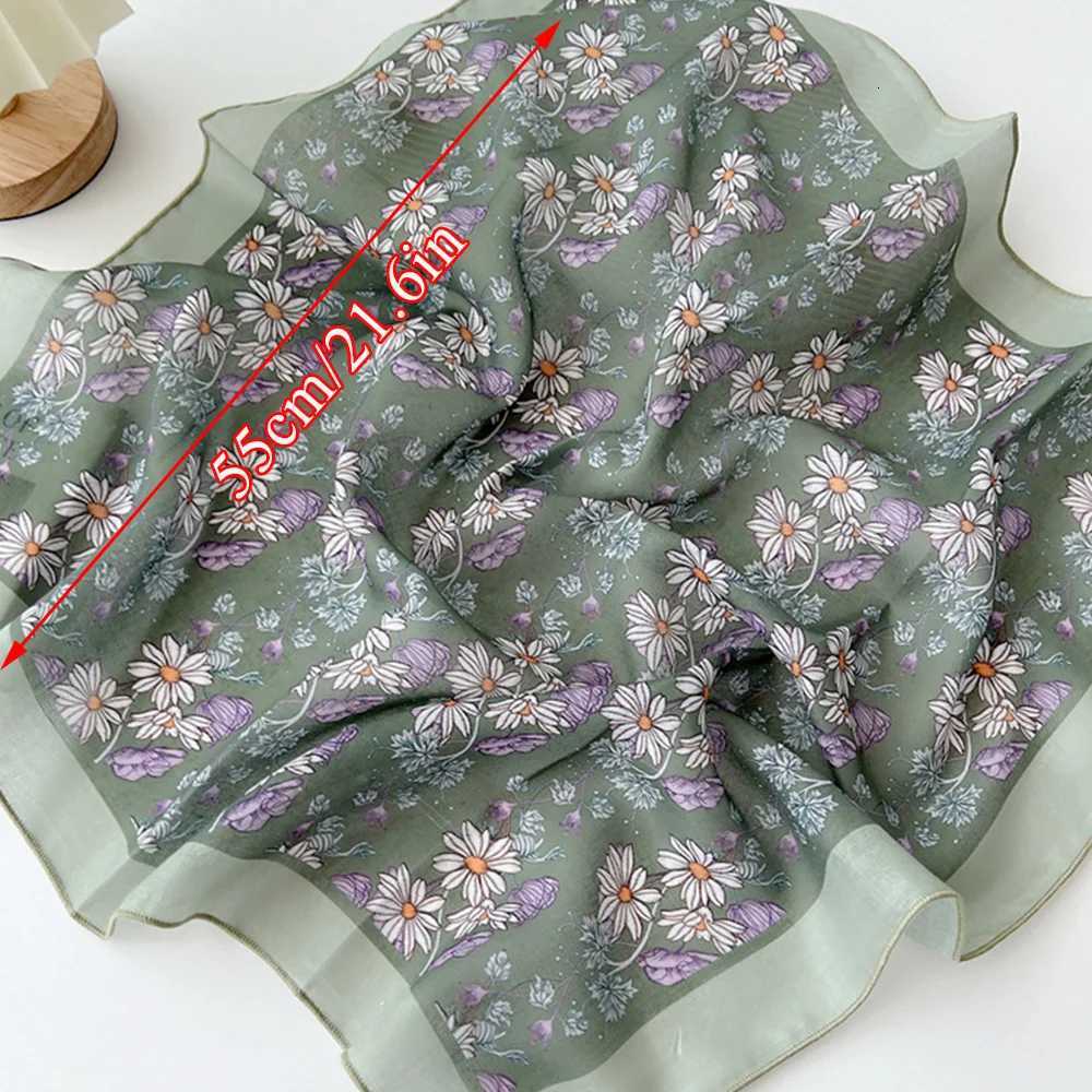 Handkerchi Print Cotton Linen Flower Pattern Neck Scarves Hair Scarf Neckerchi scarves Square Scarf band INSW251027