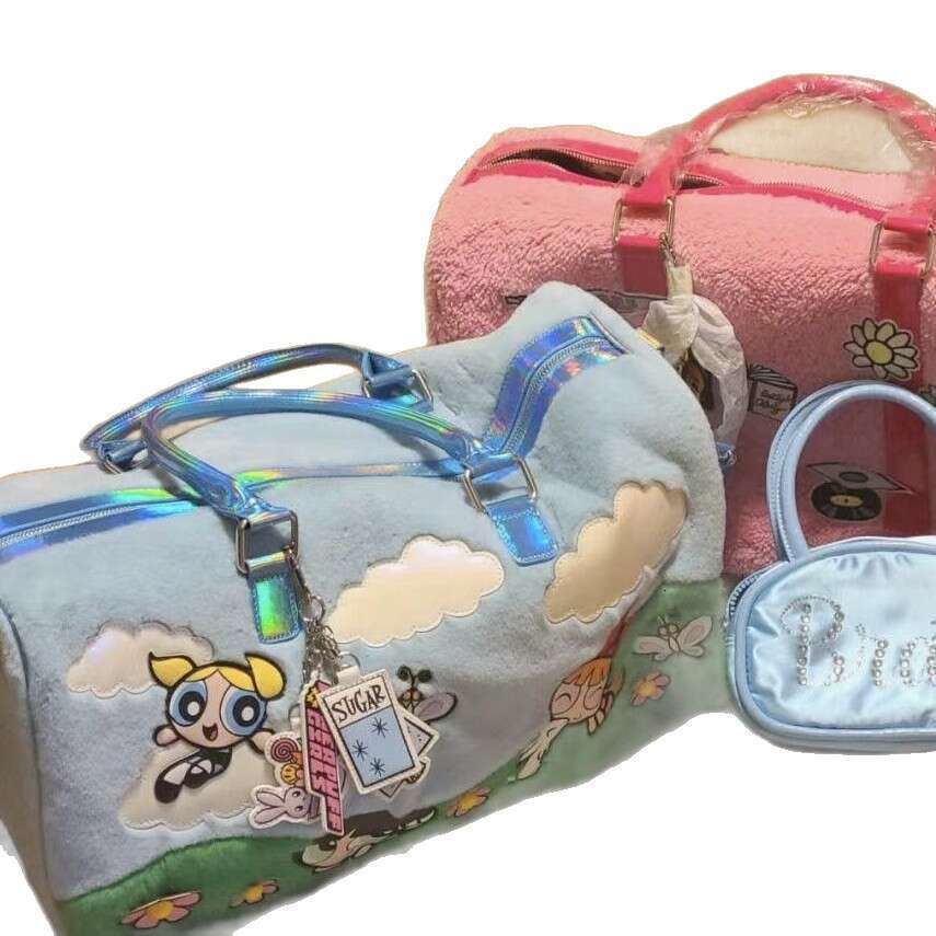 Advanced Cartoon Plush Luggage -3D Anime Character, Flying Girl Police Handbag, Luggage Bag, Large Capacity, Ideal for Leisure Travel