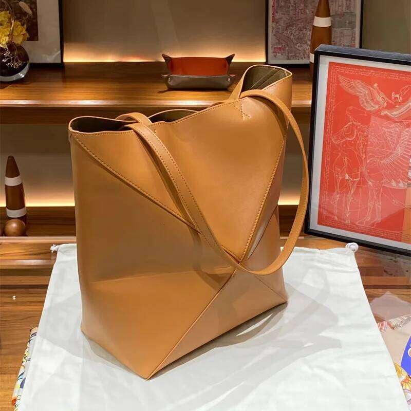 Hot Sell Fashion Women's Folding Bag Brand Design Genuine Leather Handbags For Women Elegant Lady Crossbody Shoulder Bags