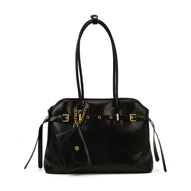 Free shipping designer bag Autumn and Winter Oil Wax Leather Handheld Briefcase for Women New Large Capacity Commuter Shoulder Bag Crossbody Tote Bag