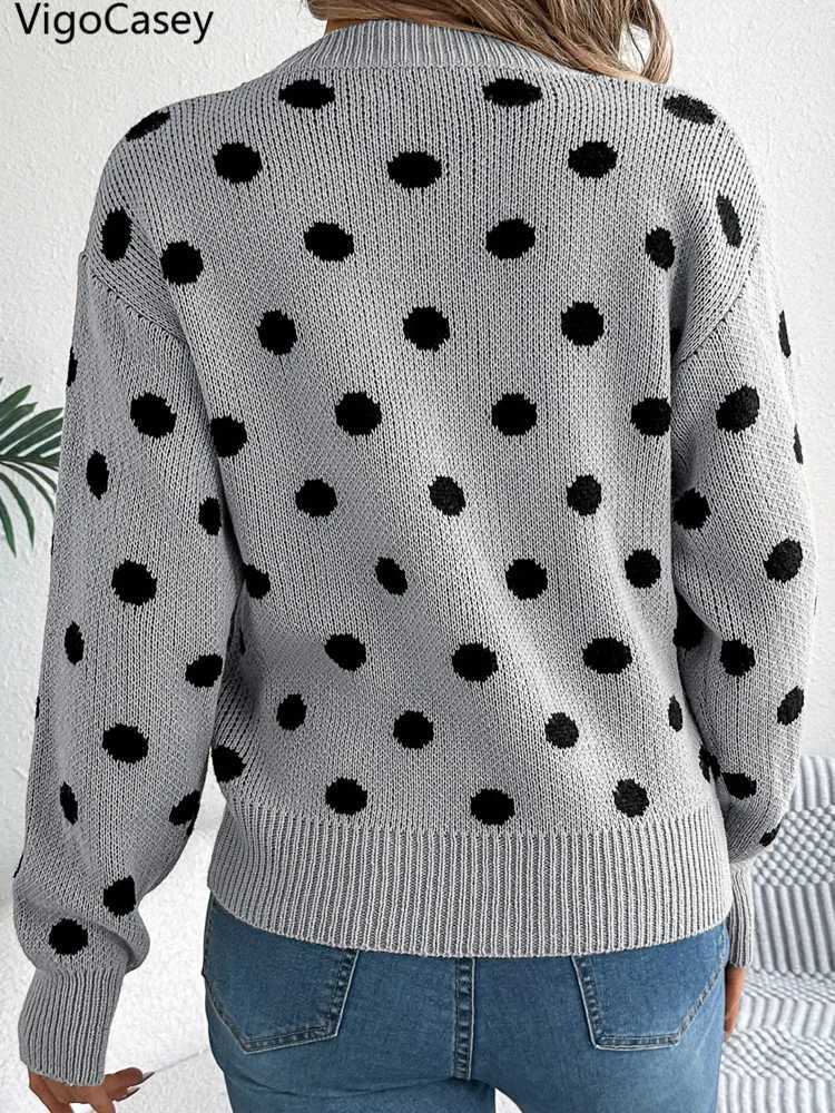 VigoCasey 2025 Winter Casual Patchwork Knitted Sweater Women O Neck Loose Pullover Autumn Lady Lantern Long Sleeve Warm JumperT251027