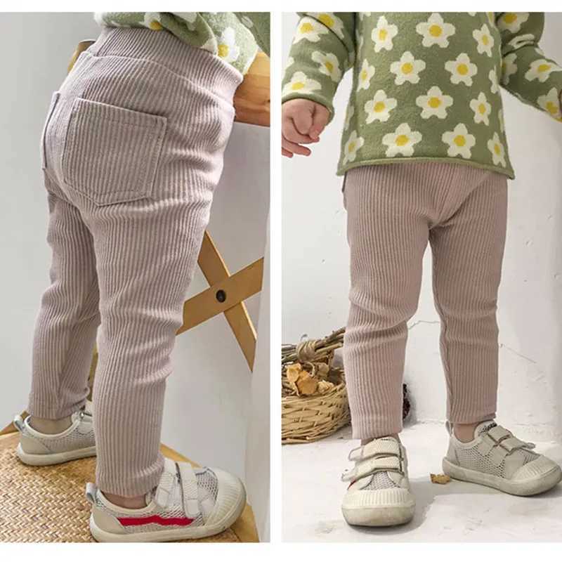 Childrens Autumn Winter Trendy Kids Boys Girls Leggings Plush Thick Pants Keep Warm Trousers Wear Versatile Threaded PantsT251027
