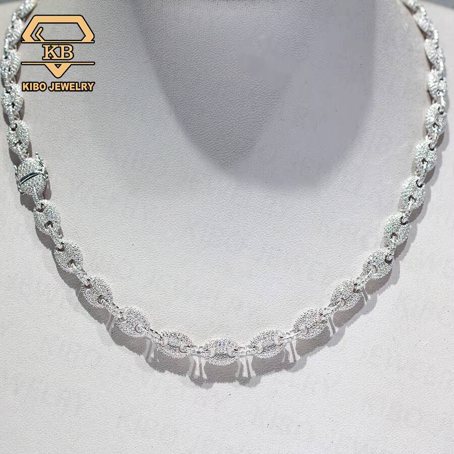 New Design Hip Hop Jewelry Iced Out Cuban Link Chain 8mm Pig Nose Chain Moissanite Cuban Chain Necklace