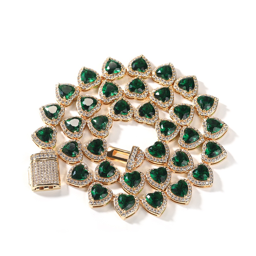 2025 Fashion Accessory 8Mm Heart-Shaped Cut Cluster Chilled Pearl VVS Carbon Silica Hip-Hop Tennis Chain For Women