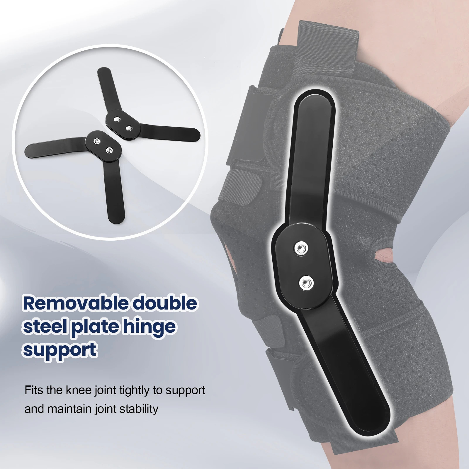Hinged Knee Brace with Side Stabilizers Patella Gel Pads Knee Pain for Men Women Meniscus Tear Acl Mcl Injury Recovery 251023