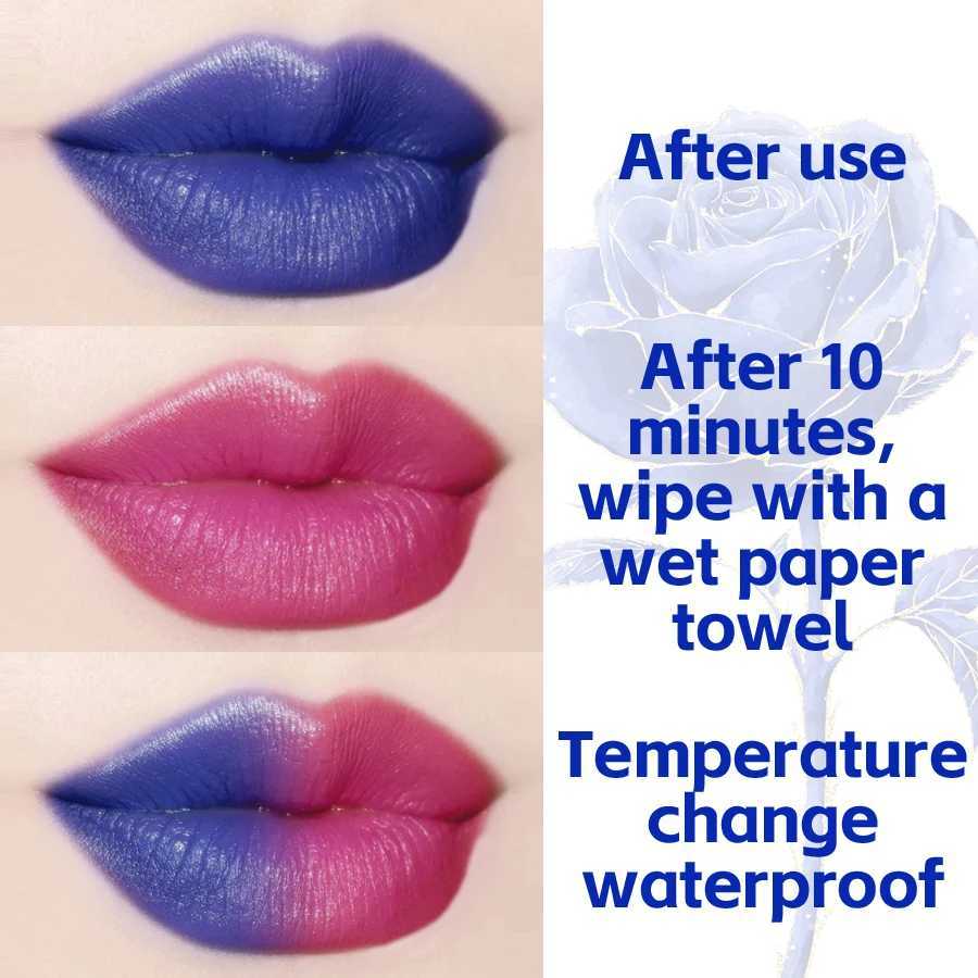 pc temperature color change rose lipstick waterproof female makeup sexy lip tint lip gloss cosmetics gifts profession lipstick W251027