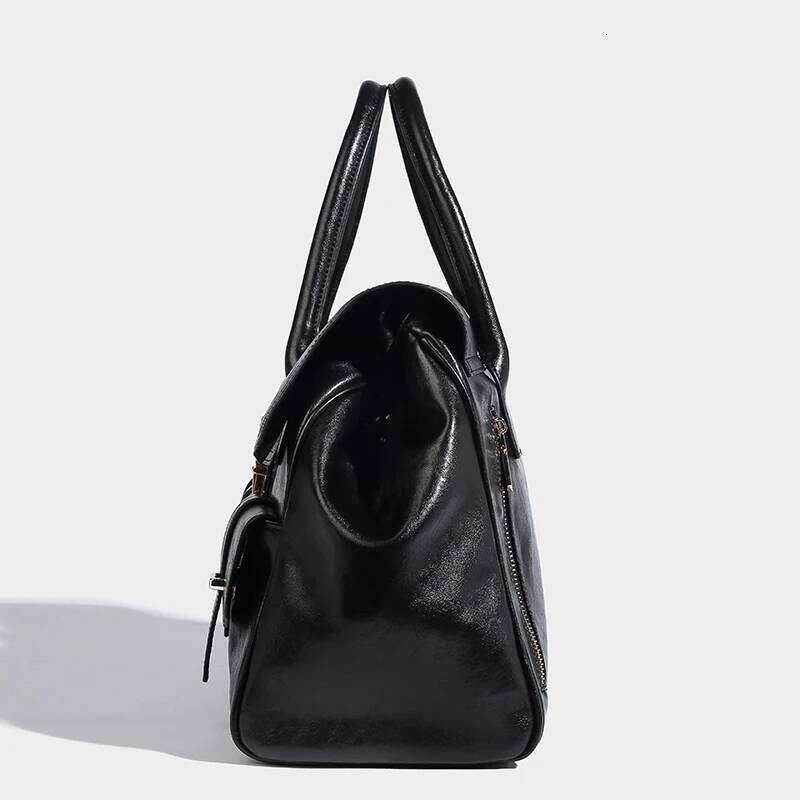 Briefcase Lock Decoration Bags For Women Designer Handbag And Purse 2024 New In PU Vintage Large Capacity Commuting Tote