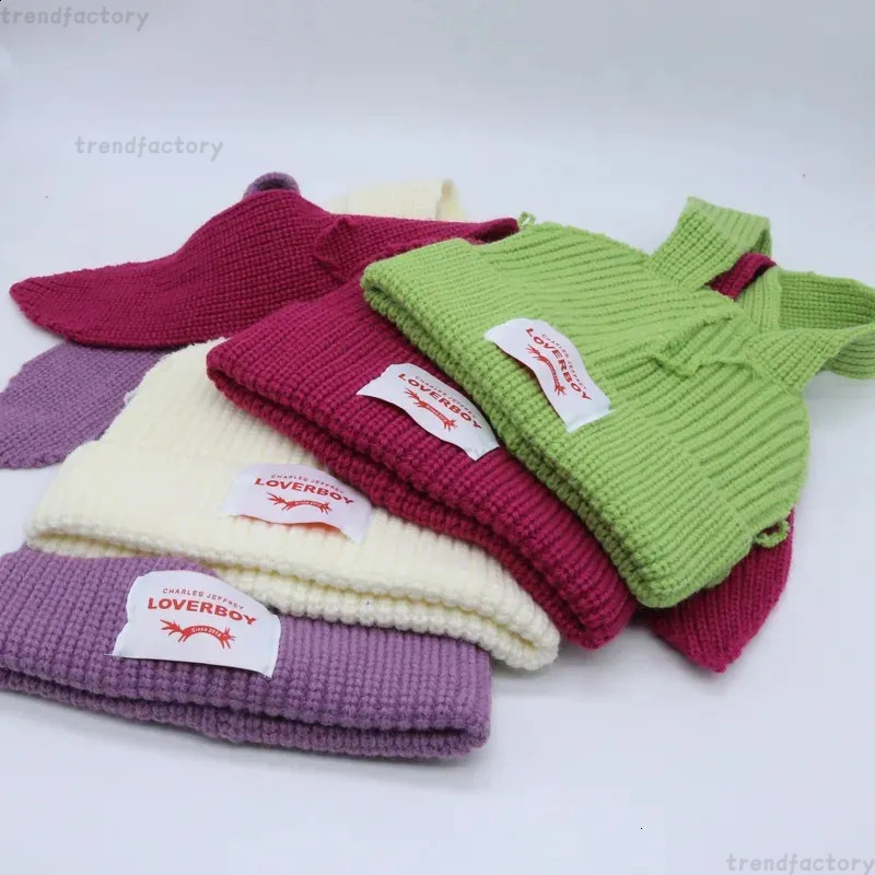 Lover Boy Knitted 2025 Cat Knitted Warm Pig Ear Woolen Cute Fashion Beanies Cap Niche Hip-Hop Personality Cold Loverboy Cat Knitted Hat 5Da
