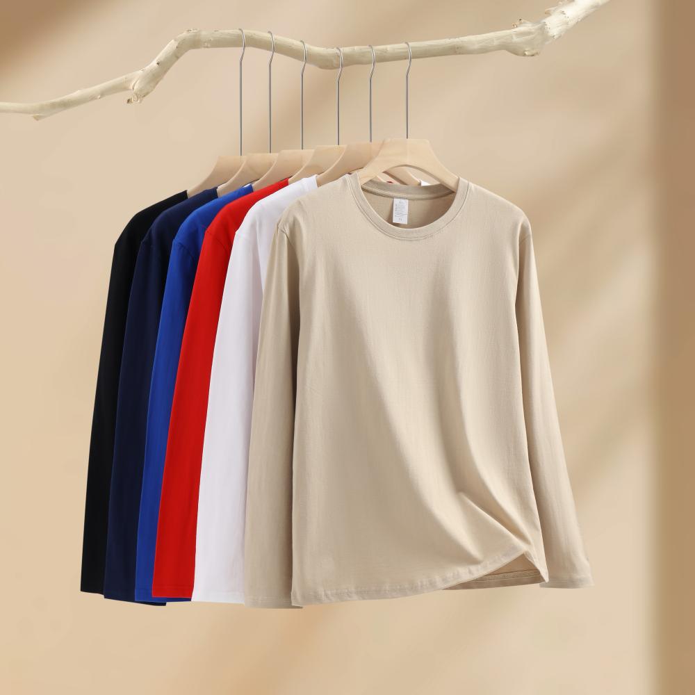 Unisex 100% Cotton Crew Neck Long Sleeve T-Shirt Featured in 6 Colors JX-M707