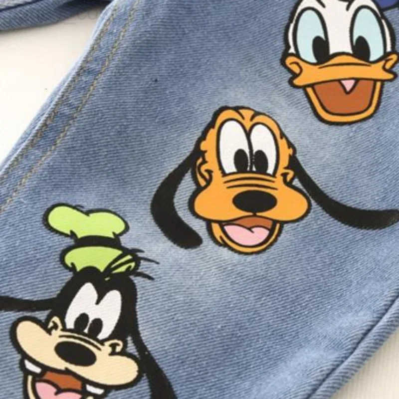 Disney New Spring and Autumn Childrens Boy Jeans Elastic Waist Donald Duck GOOFY Dog Denim Pants Cowboy Casual Trouser Q100 H251027