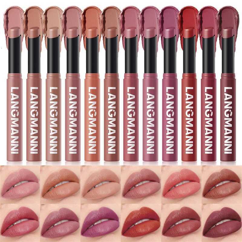 2 Color Matte Lipstick Pencil Waterproof Long Lasting NonStick Cup Lip Stain Tint Cosmetic Nude Lipstick Pen Makeup Cosmetics W251027