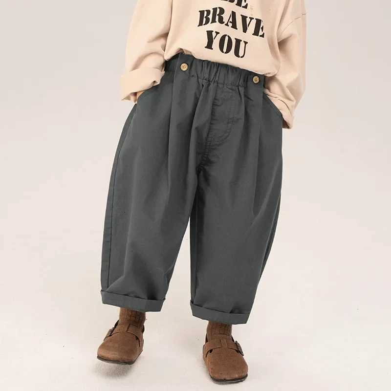 Children Clothing Boys Casual Pants 2024 Spring New Spring and Autumn Loose Korean Style Solid Color Casual Simple PantsT251027