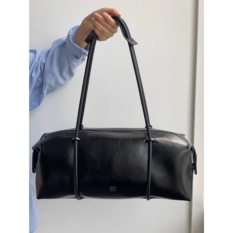 Boston Large Capaci Womens Bag Sle Single oulder Fitn Pillow Soft PU Leather Casual Tote 251014