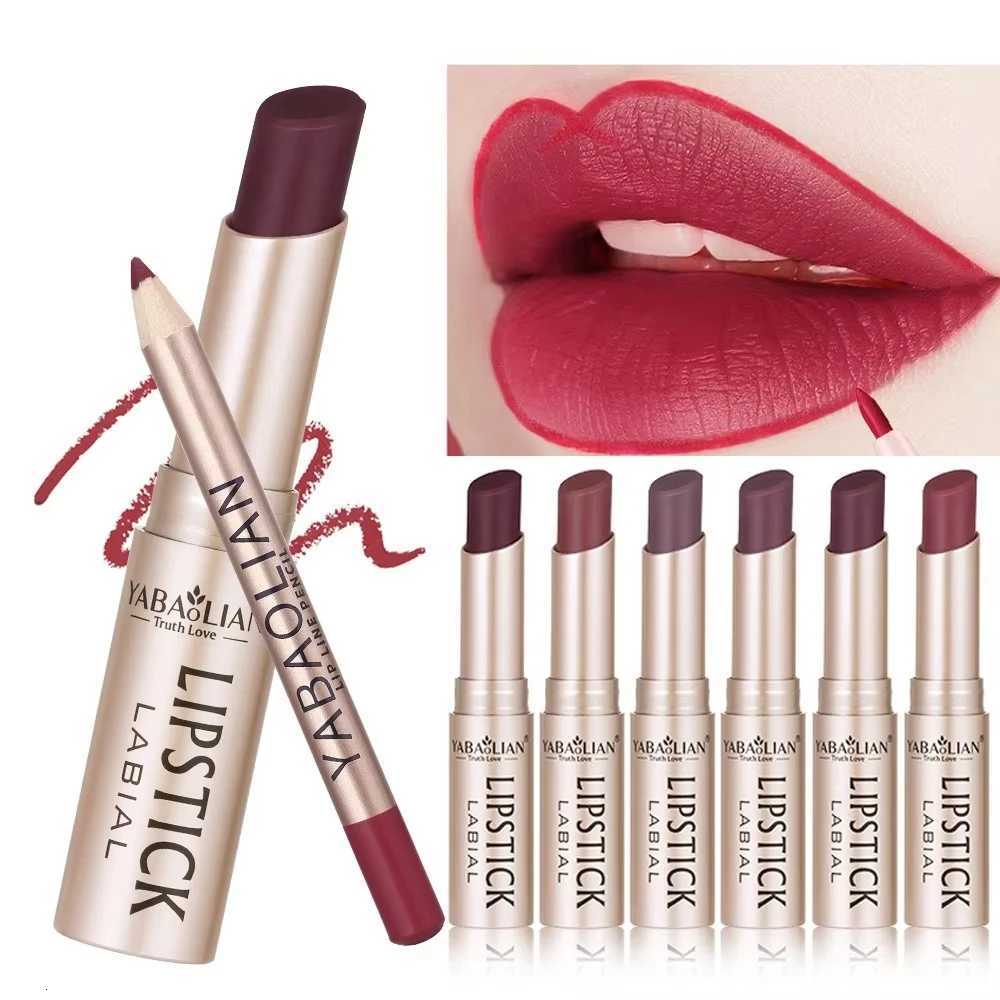 Professional Grade 2 Color Double Ended Lip Liner Lipstick Set Matte High Color Rendering Does Not Fade Waterproof Sweat Proof W251027