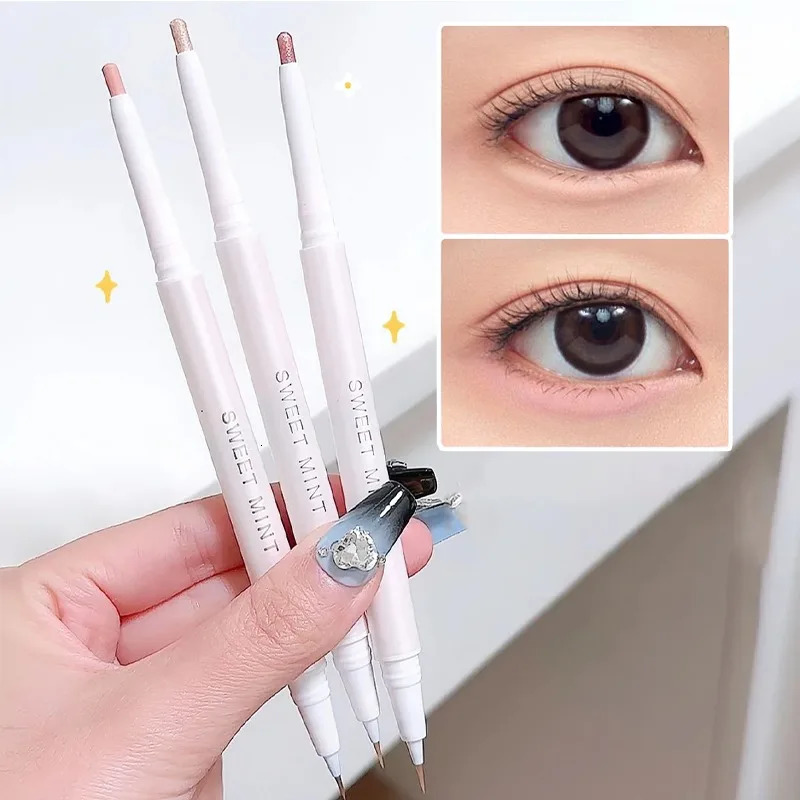 Double Headed Eyeliner Lying Silkworm Pen Diamond Glitter 2in1 Eyes Makeup Pink Sequin Eyeshadow Highlighter Korea Cosmetics 251027
