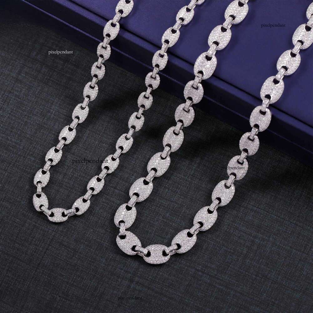 Fashion Mossanite Fine Jewelry 6mm 8mm Wide S Sier Dia Necklace VVS Moissanite Hiphop Cuban Link Chain