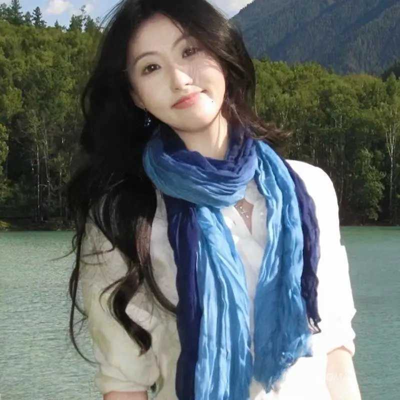 HOT Gradient Cotton Hp Scarf 180x90cm Autumn Winter Versati Wens Long Pated Shawl DIY Wasteland Sty Long Hijab ScarfW251027