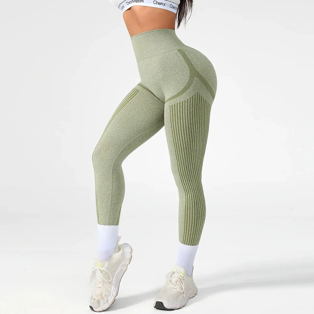 2025 Women Gym Leggings Line Butt Lifting Athletic Workout Scrunch Leggins Training Yoga Pants Sports Fitness Tights 251027