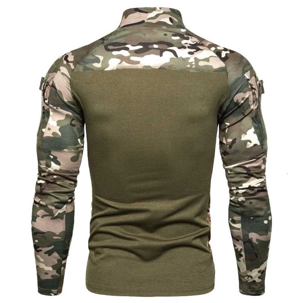 Mens Tactical Sweatshirt Outdoor Hoodies Men Spring Fall Long Sleeve Pullovers Lightweight Stand Collar Slim Fit Sweatshirts W251027