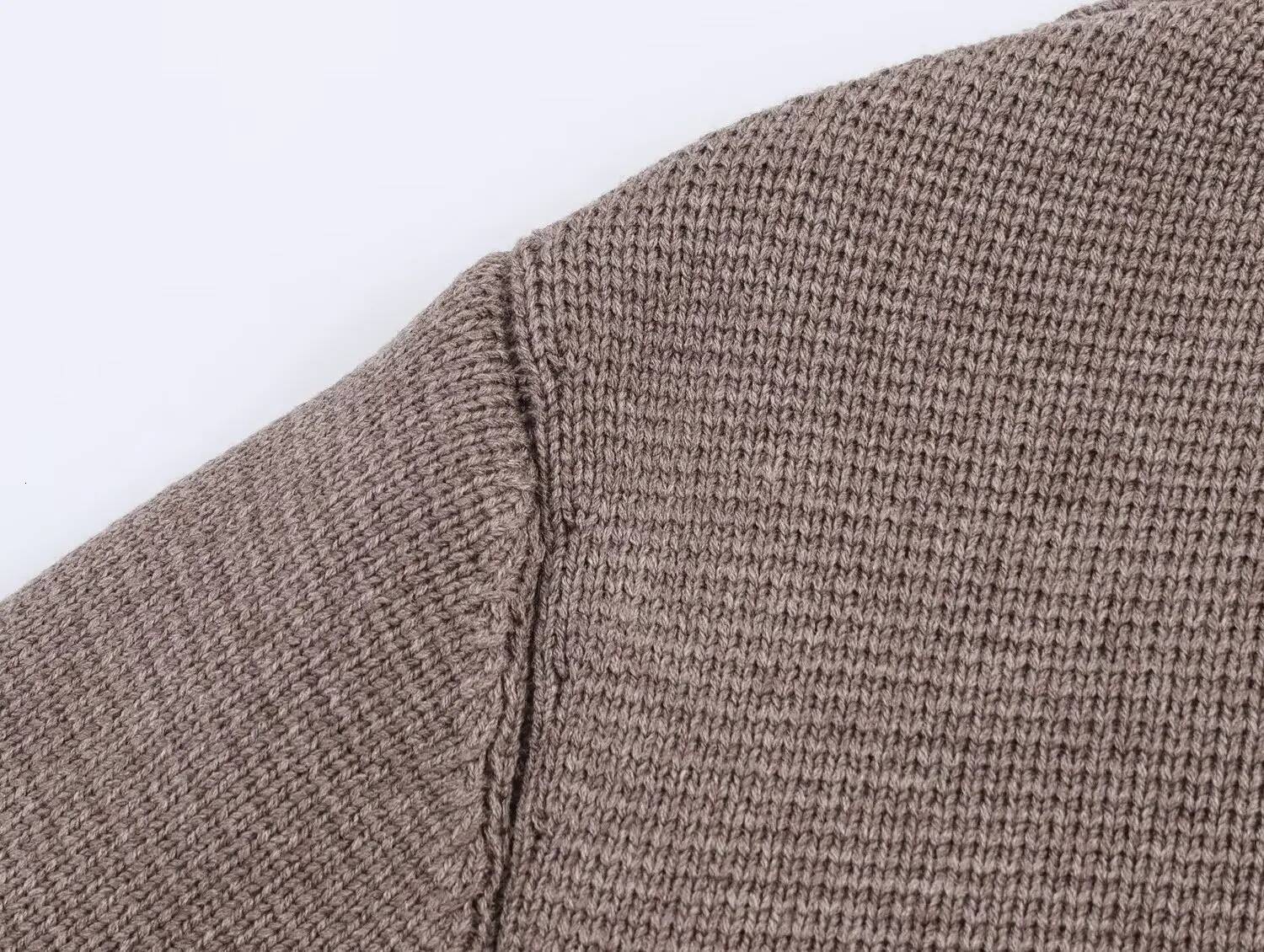 winter jacket women Tidalyf Women Short Knit Cardigan Fabric Covered Buttons Round Neck Loose Fit Elegant Chic Casual Autumn Sweater