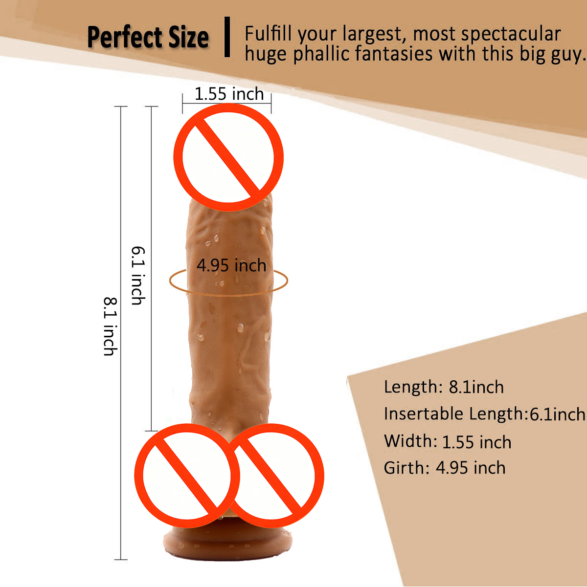Realistic Big-Headed Silicone Butt Plug with Ergonomic Design