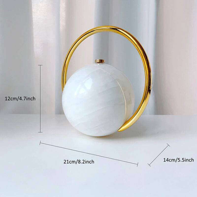2025 New Spherical Banquet Bag Gold Handle High Quality Handbag Marble Pattern Simple Fashion Show Wholesale