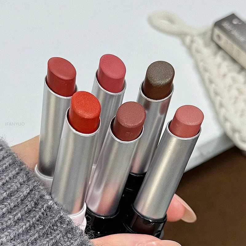 6 Color Pearl Matte Velvet Lipstick NonStick Cup LongLasting Soft Mist Brown Lipstick Brighten Skin Tone Lip Makeup Cosmetic W251027