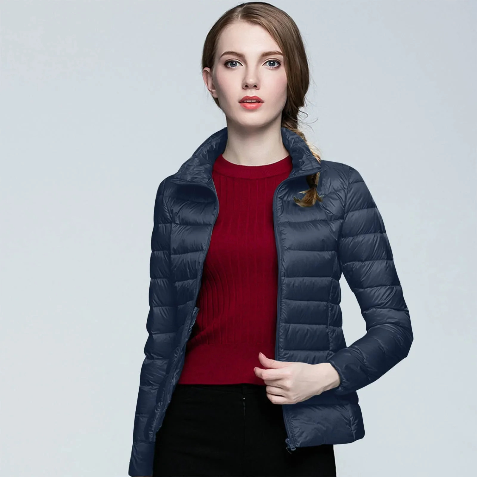 Ultralight Thin Down Jacket 2024 Autumn Winter Slim Short Hooded Warm Solid Simple Duck Coat Women Outerwear 251015